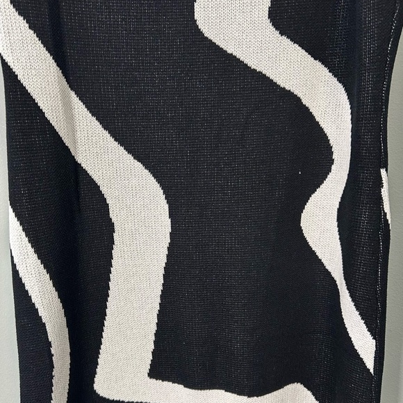 Women’s SHEIN Black & White Maxi Tie Neck Bodycon Dress L - Picture 4 of 15